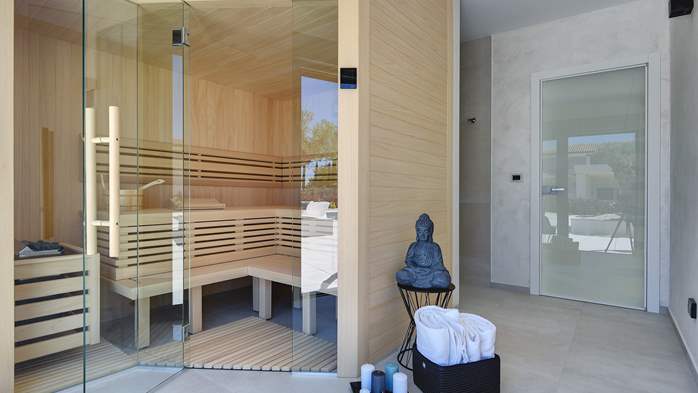 Elegantna vila s balkonom pogled more, bazen i sauna, za 10 osoba, 46